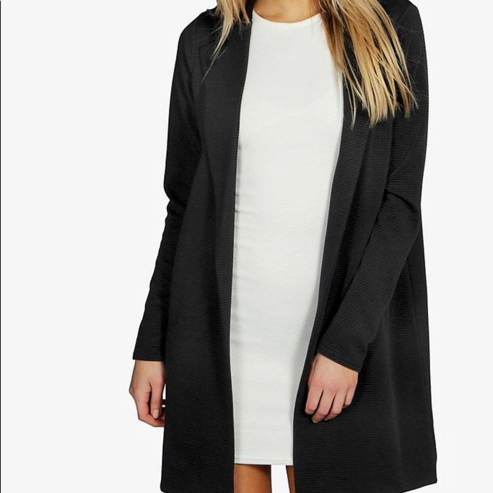 BOOHOO black Rib Duster coat 🧥